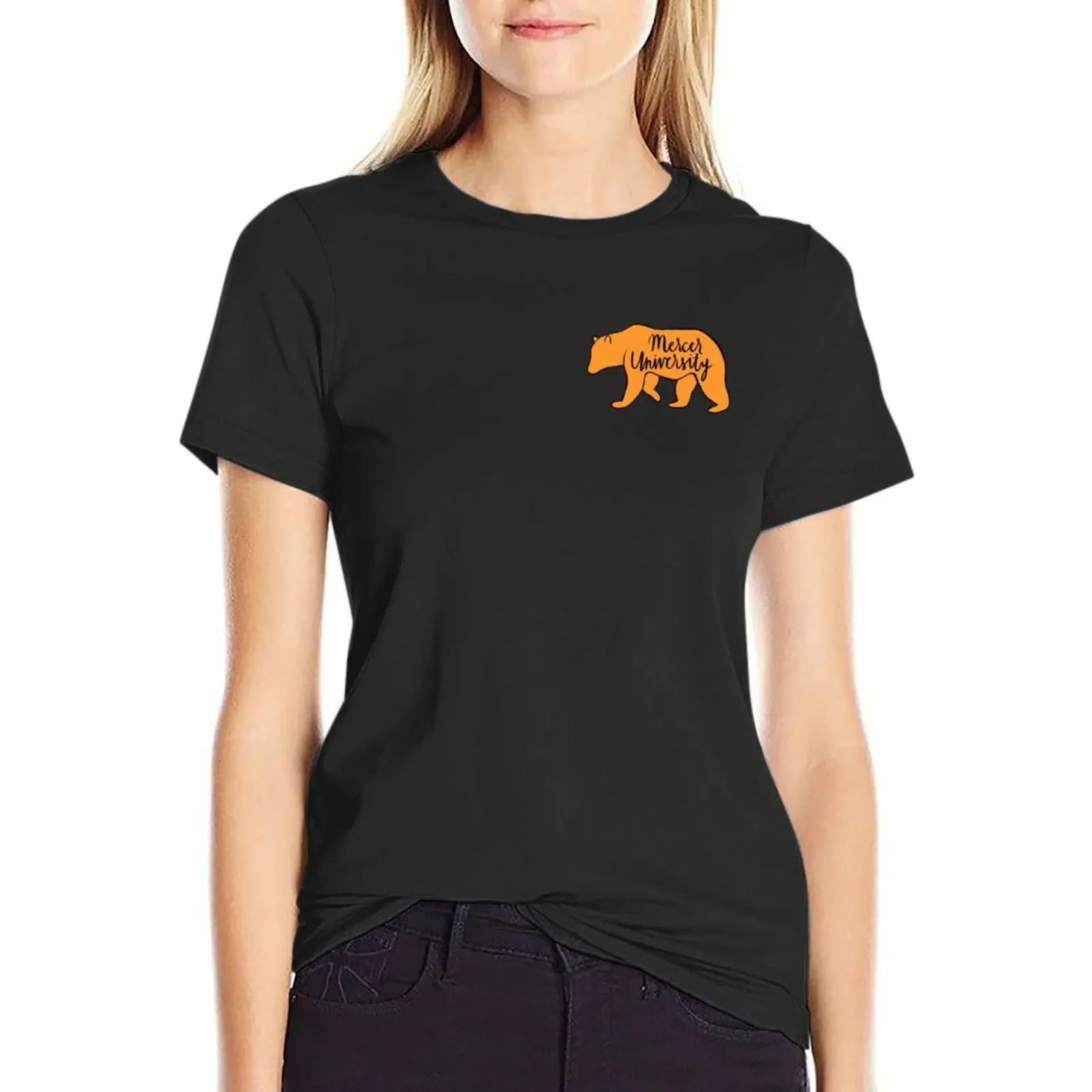 

Mercer University T-Shirt graphics Short sleeve tee Blouse Women clothes