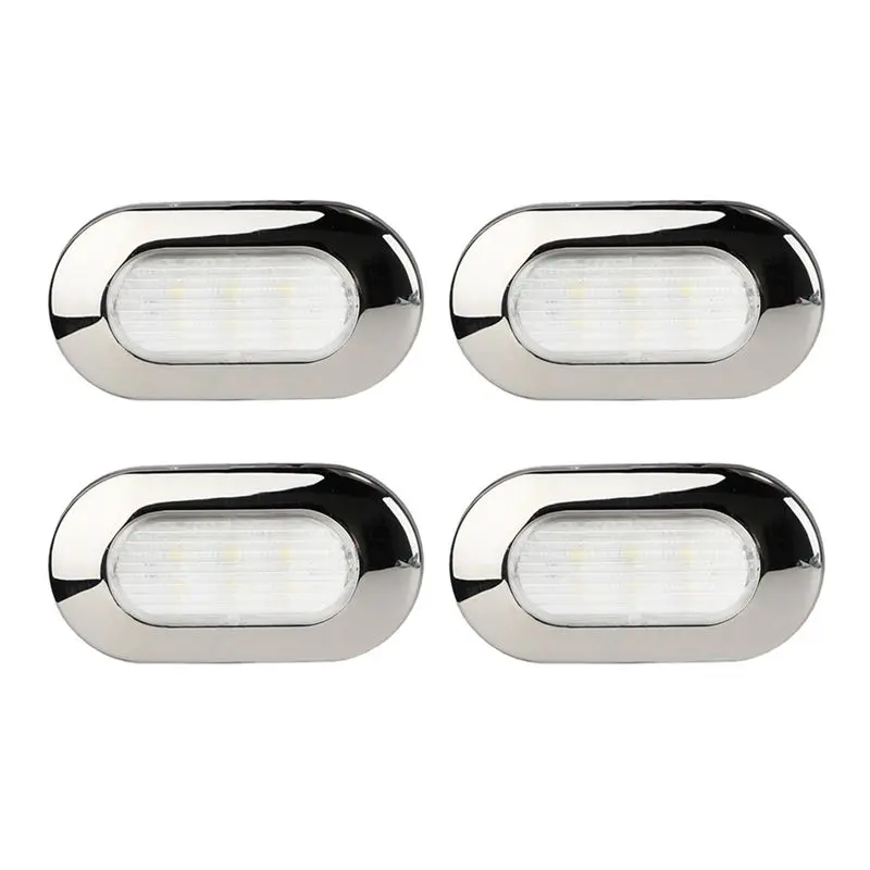 

4PCS LED Courtesy Light Step Lights Accent Utility Lighting Mounted For Boat Yacht RV Caravan Light