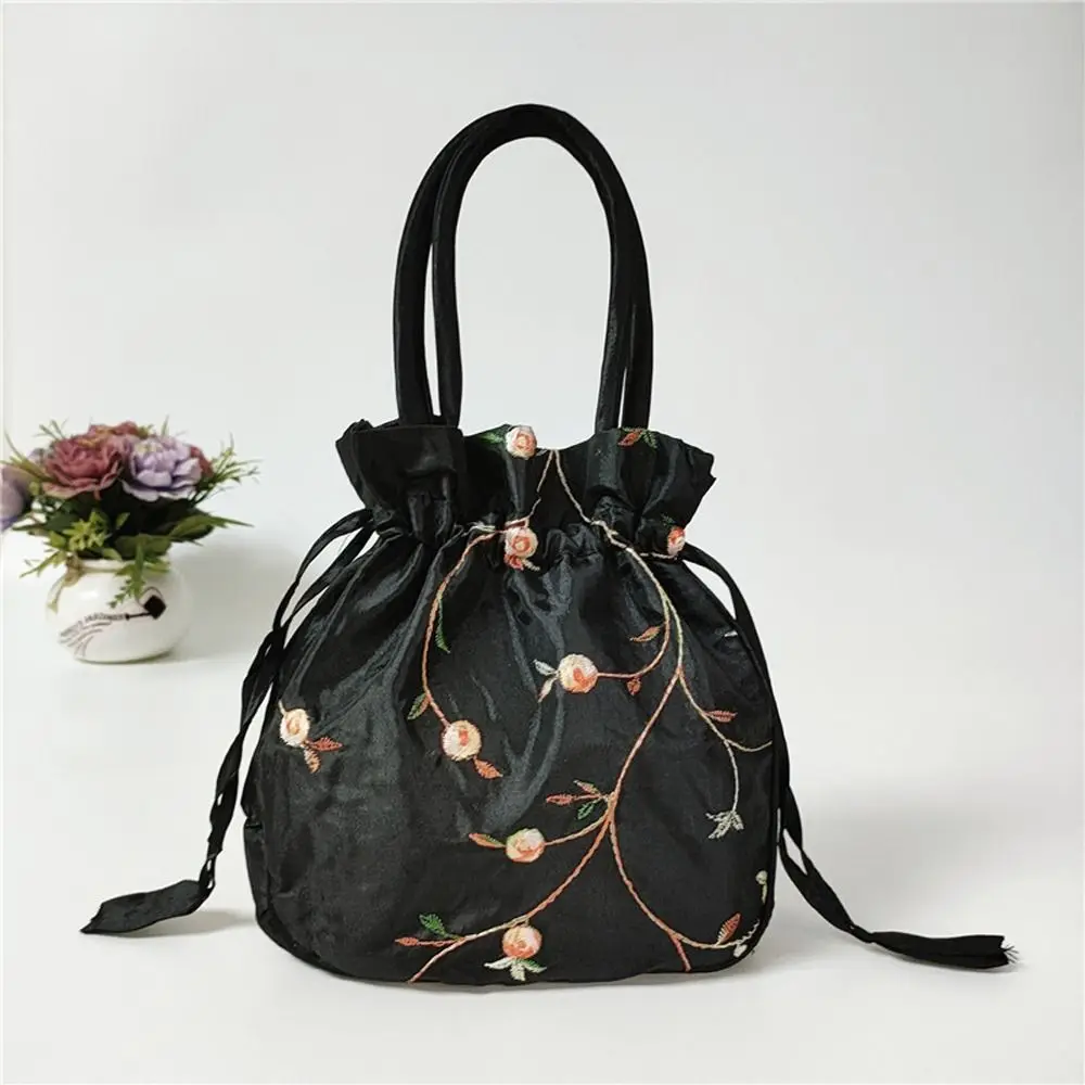Embroidery Mini Purse Wallets Cosmetic Bag Women Flower Handbags Hanfu Drawstrings Bags Small Storage Bags Jewerly Packing Bag