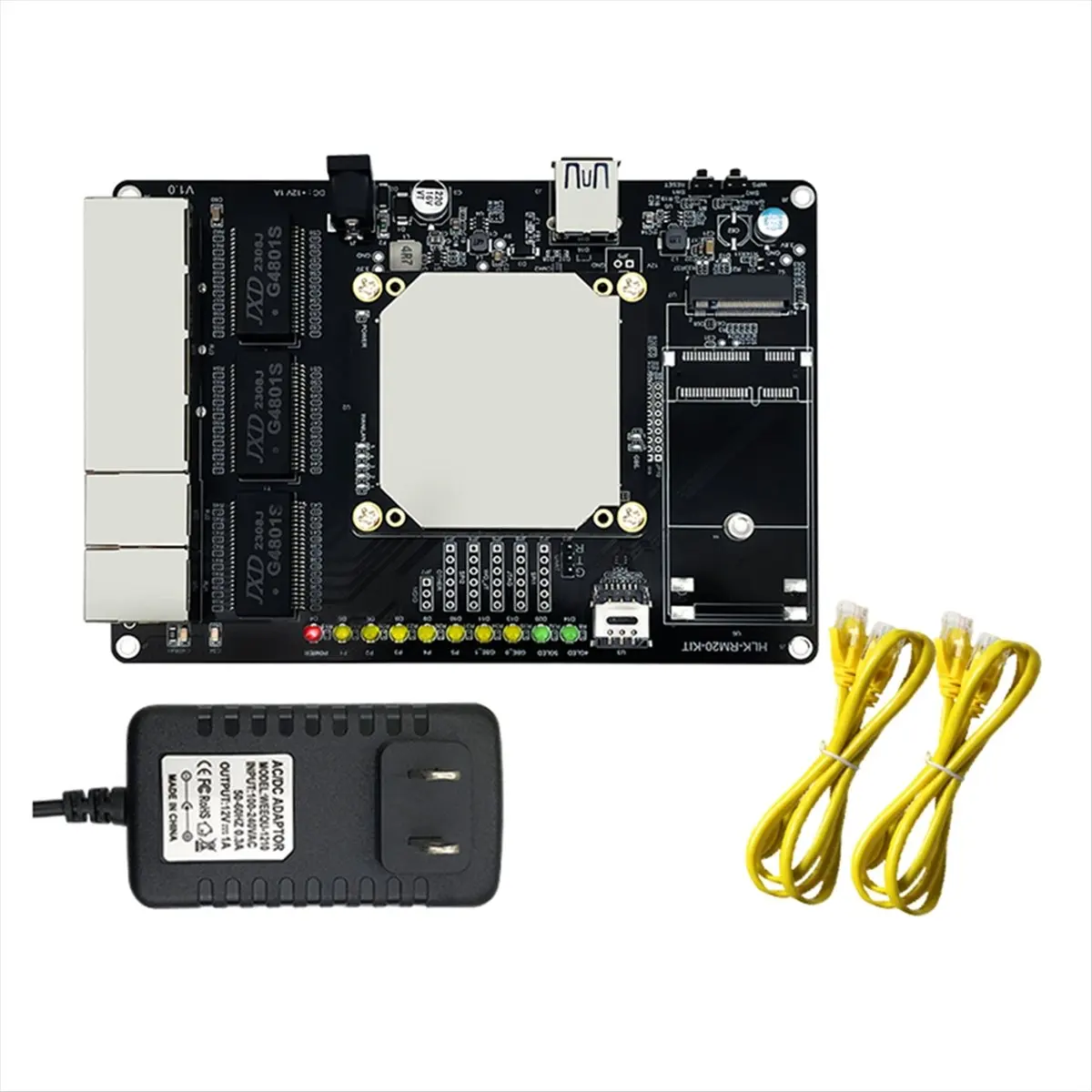 Summer sale  1.3G MT7981BA+MT7531AE Openwrt Gigabit Router Module Kit HLK-RM20 with DDR3 256M+256M Nand Flash US Plug