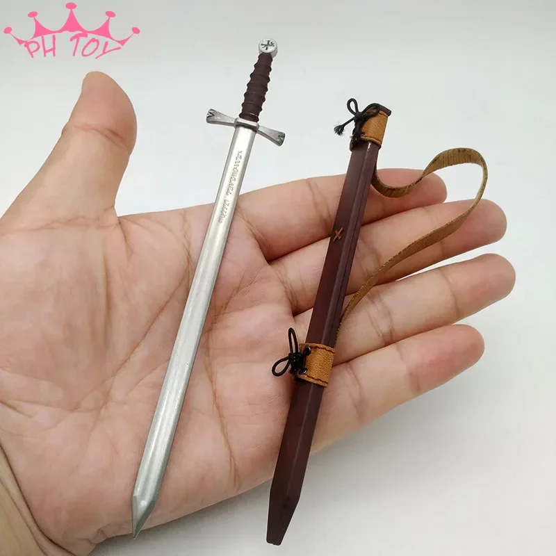 1/6 Scale Action Figure Alloy Sword with Plastic Scabbard Weapon Model for 12in Action Scene Toys