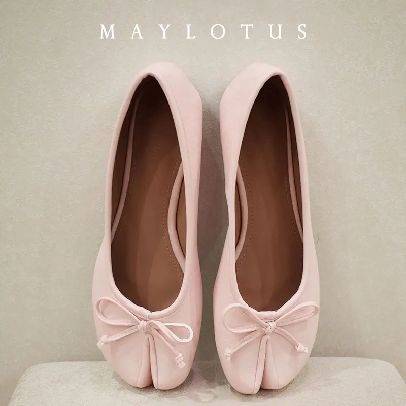 New Women Flats Soft Ballet Shoes Slip On Loafers Soft Moccasins Tabi Ninja Casual Shoes Mujer Ladies Shoes Bow Knot Mujer