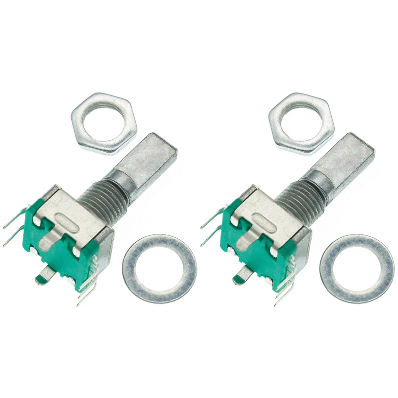 2PCS EC11 Drehgeber Code Schalter/EC11/Audio Digitale Potentiometer Mit Schalter 5Pins Griff Länge 20mm