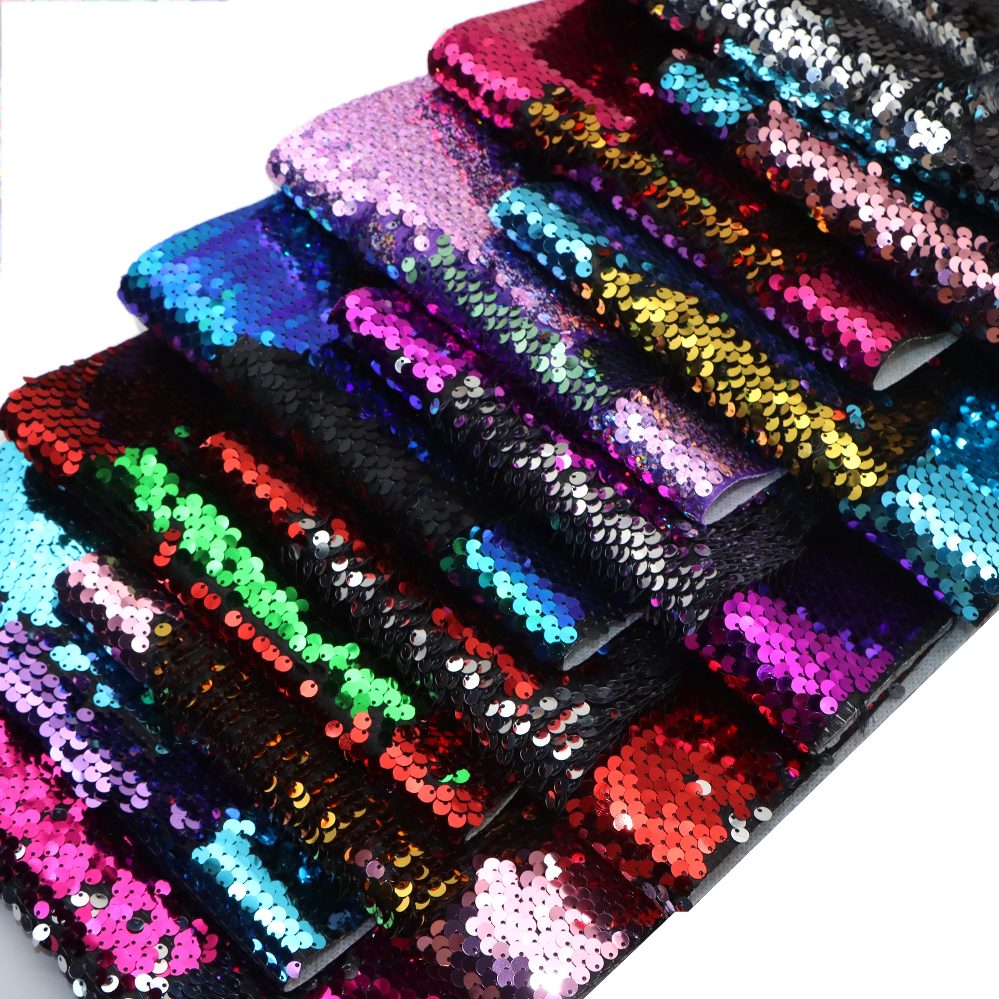 20x33cm Reversible Sequins Polyester Precut Quilting Fabric Squares Sheets For Sewing Crafting Hand Sewing DIY Wallet Fabric Sti