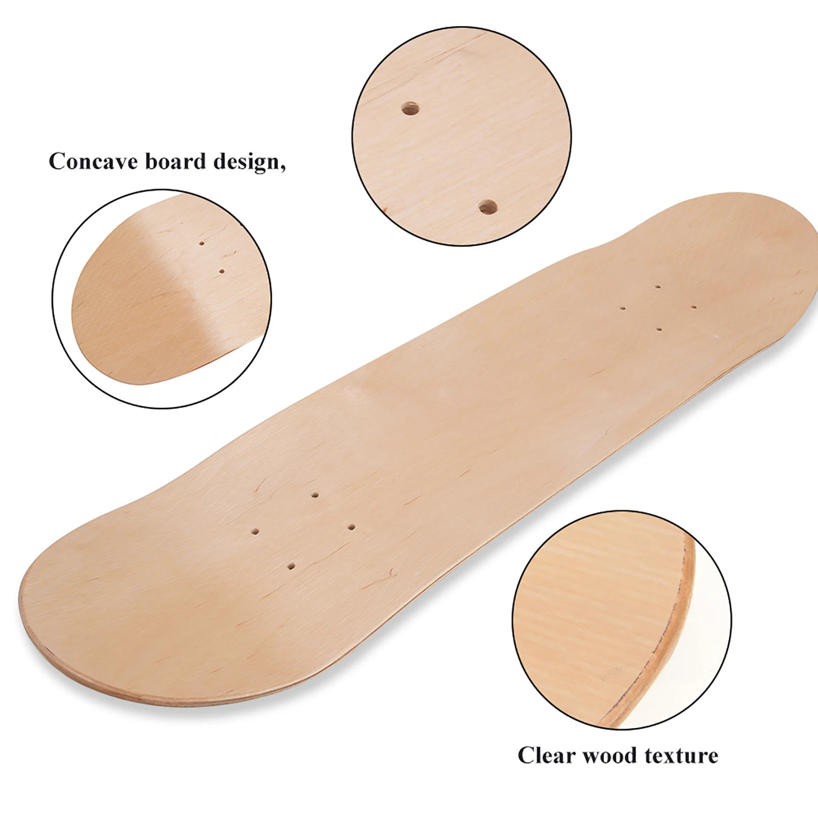 Maple Wood Skateboard Deck - 31x8in Concave Skateboard Deck, Eco-Friendly Concave Design for Skaters