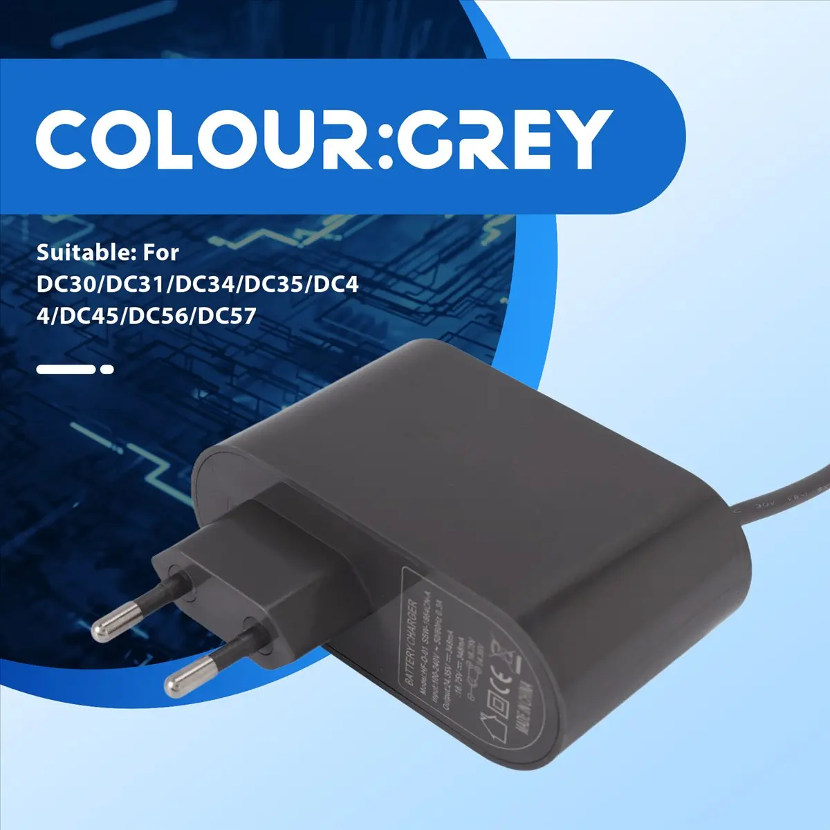 #80O Power Adapter Charger for Dyson DC30 DC31 DC34 DC35 DC44-EU Plug,Dyson DC30 DC31 DC34 DC35 DC44,(Plastic)