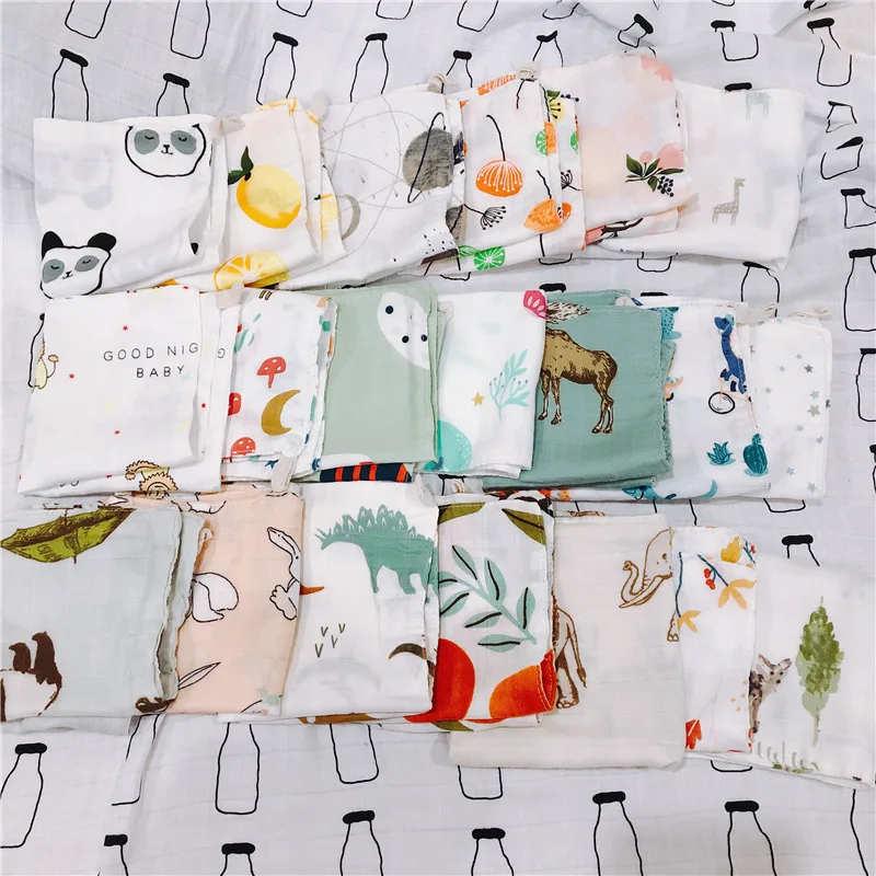 Muslin Square Baby Towel Pure Cotton Children Face Towels Soft Handkerchief Feeding Salivia Towel For Newborns Infants 25*25cm