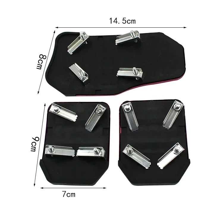 Universelles Aluminium-Pedalabdeckungs-Set für Autos, Rutschfest, für Automatik- und Schaltgetriebe, Brems-, Gas- und Beschleunigungspedale, Innenraum-Zubehör – Detail 9