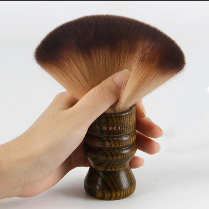 Professional Salon Solid Wood Handle Hairdressing Neck Brush Cutting Cleaning Brush Barber Salon Accessories Styling Supplies