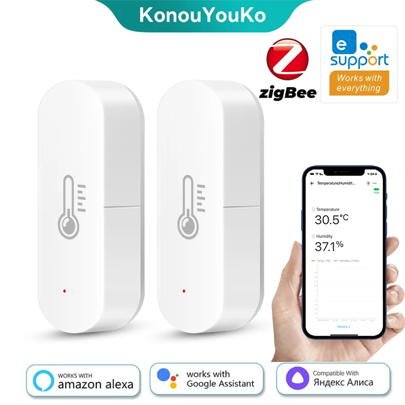 Ewelink APP Smart Zigbee Temperature Humidity Sensor Smart Home Hygrometer Thermometer Work With Yandex Alice Alexa Google Home