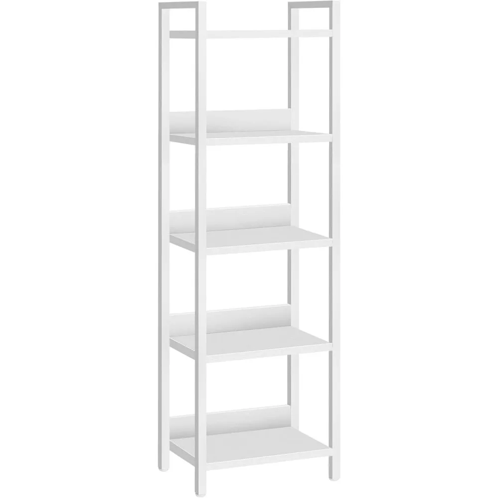 

5-уровневая белая книжная полка для небольших помещений, идеальный органайзер для хранения вещей для гостиной, спальни, кабинета, балкона