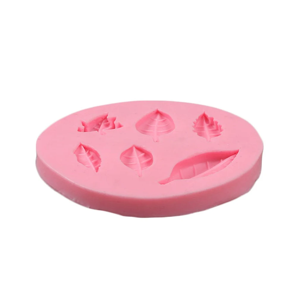 

Leaves Shape Silicone Mold Pink Cake Decorating Tool Nonstick Baking Molds for Chocolate Fondant Pudding Jelly