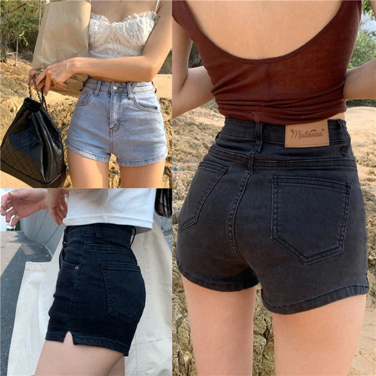 Summer New Fashion Women's Casual Trendy High Waist Elastic Skinny Jeans Shorts High Street Sexy Hot Denim Shorts Female Jeans