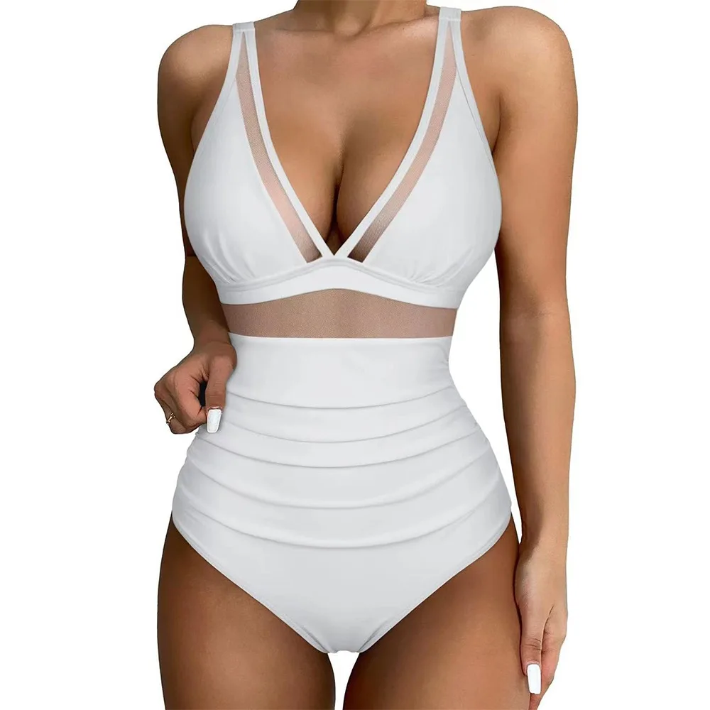 

One-piece Woman Swimsuit New Mesh Sexy Bathing Suit Leopard Biquini Swimwear Woman Beach Wear