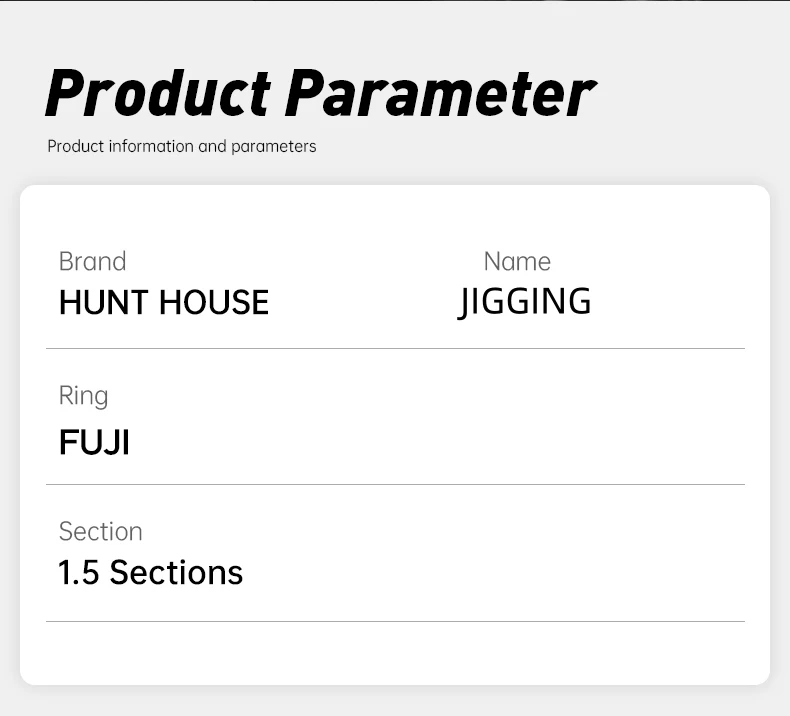 Hunthouse Jig Spinning Casting Fast Jigging Angelrute 1,8 m Ködergewicht 100-300 g 150-400 g Fuji 5+1 Salzwasserfischzubehör – Detail 3