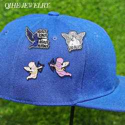 Cute Boy Angel with Wings Aiming Metal Hat Clip Pin Enamel Pins Baseball Cap Golf Cap Clip Badge Fashion Valentines Jewelry Gift