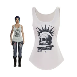 Game Life Is Strange Chloe Price Cosplay Costume Chloe Price White Sleeveless Vest Tops Female Halloween Carnival Disguise Suit