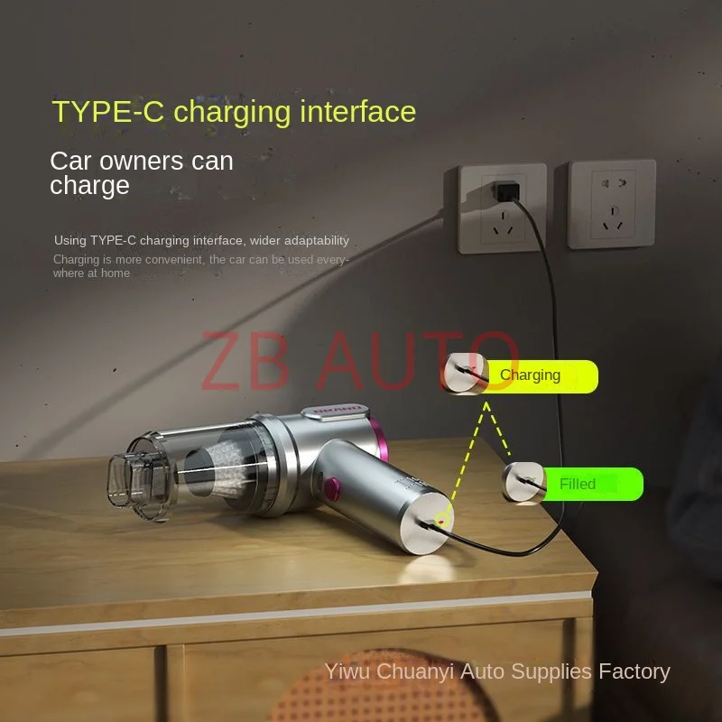 

Car vacuum cleaner, car supplies, charging car, dual-purpose household, small mini high-power integrated suction car