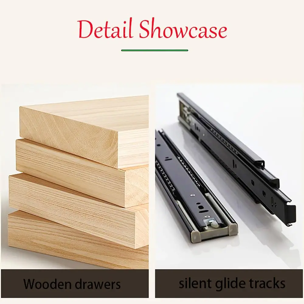 منضدة LED للمزرعة البيضاء، طويلة وضيقة، 16 عريضة، خزانة تخزين لغرفة النوم مع أدراج للمساحات الصغيرة