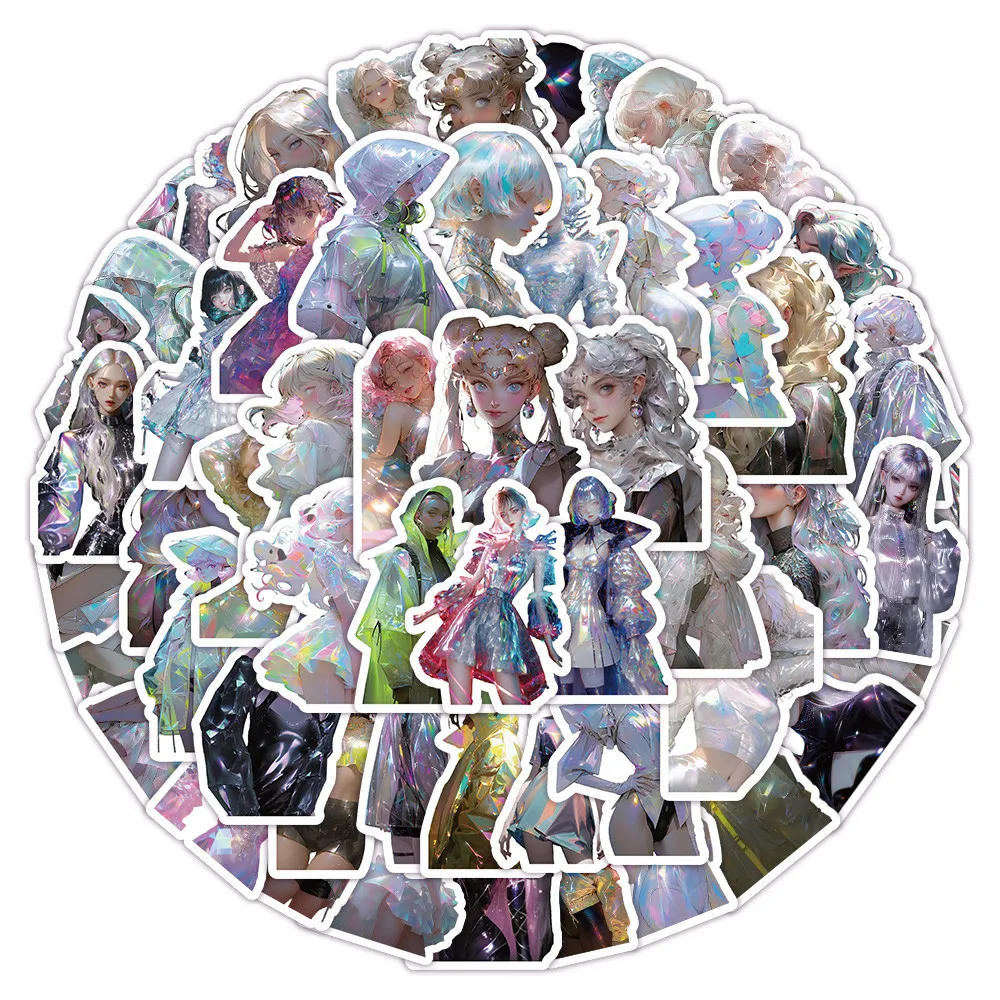63 قطعة من ملصقات فتاة الليزر - ديكور ثلاثي الأبعاد للهواتف وأجهزة الكمبيوتر المحمولة والحرف اليدوية (متجر عوالم الرسوم المتحركة) #3