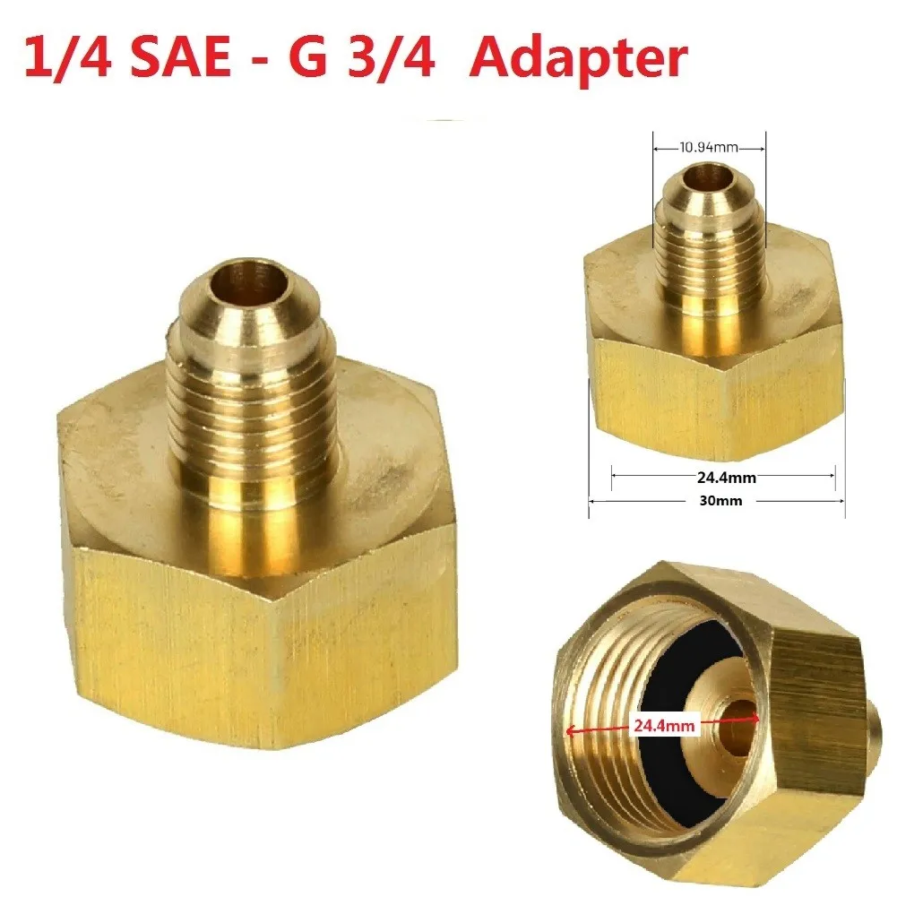 

Part Bottle Adapter Accessories 1/4SAE G3/4 60g Brass Car Conditioner Adapter For R134A Bottle Adapter Anti-aging