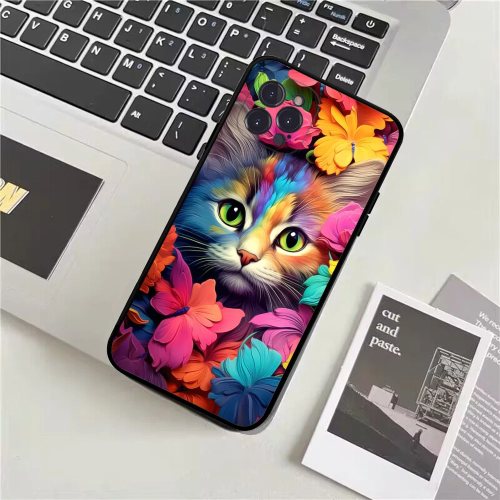 Cute Detection Cat Phone Case Silicone Soft for iphone 15 14 13 12 11 Pro Mini XS MAX 8 7 6 Plus X XS XR Cover