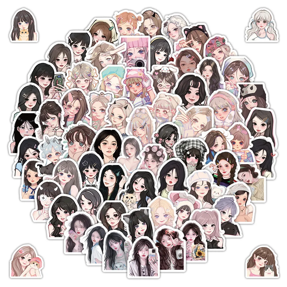 103 Pcs Cute Girls' Avatar Stickers - Versatile Decor Decals for Journals, Phone Cases & Scrapbooking Giajar Sticker Store