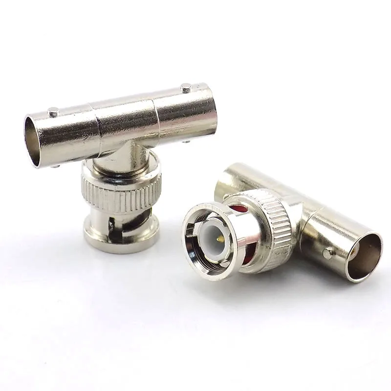 10pcs BNC Connector 1 Male to 2 Female Ends Coupler Adapter for CCTV IP Camera Security System D6