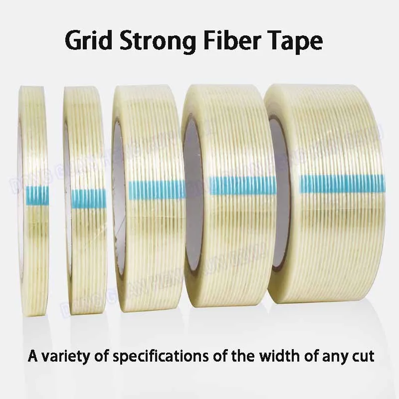 Strong Fiberglass Tape Striped Single-Sided Transparent Glue Battery Fiberglass Tape Industrial Binding Fixed Seal 50m Roll