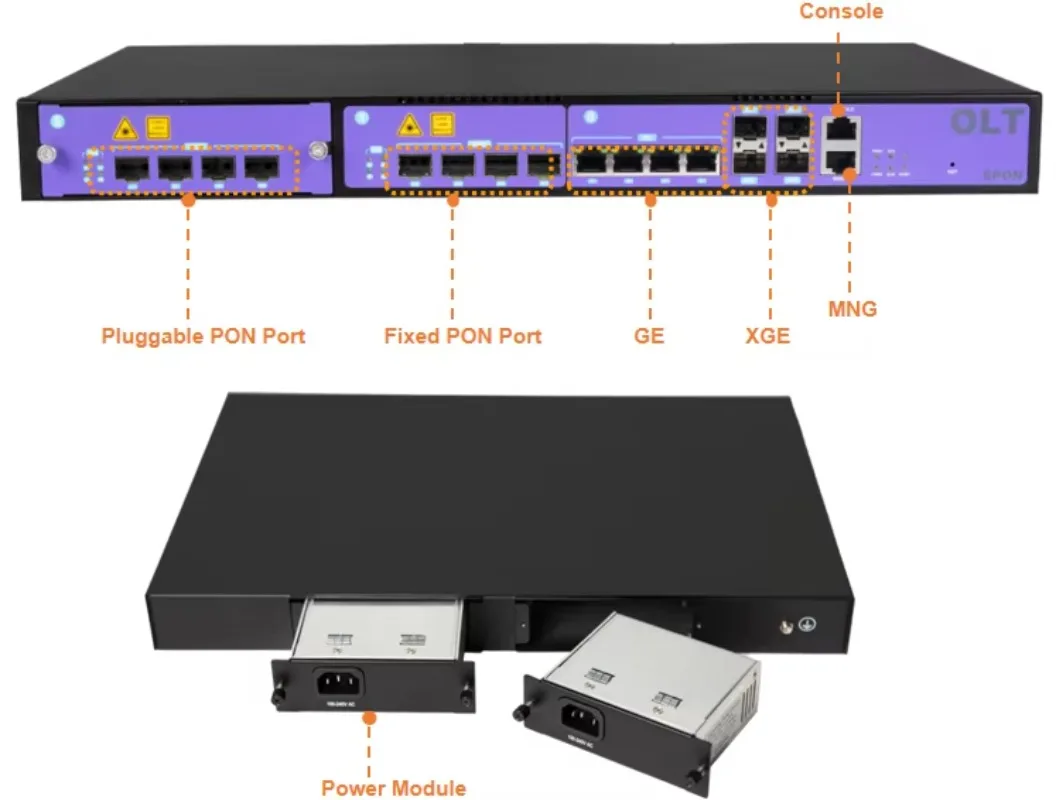 Pluggable C-data OLT 4/8 Port OLT 4 8 Puertos Fiber Optic Equipment 4/8 Portas Gepon EPON OLT