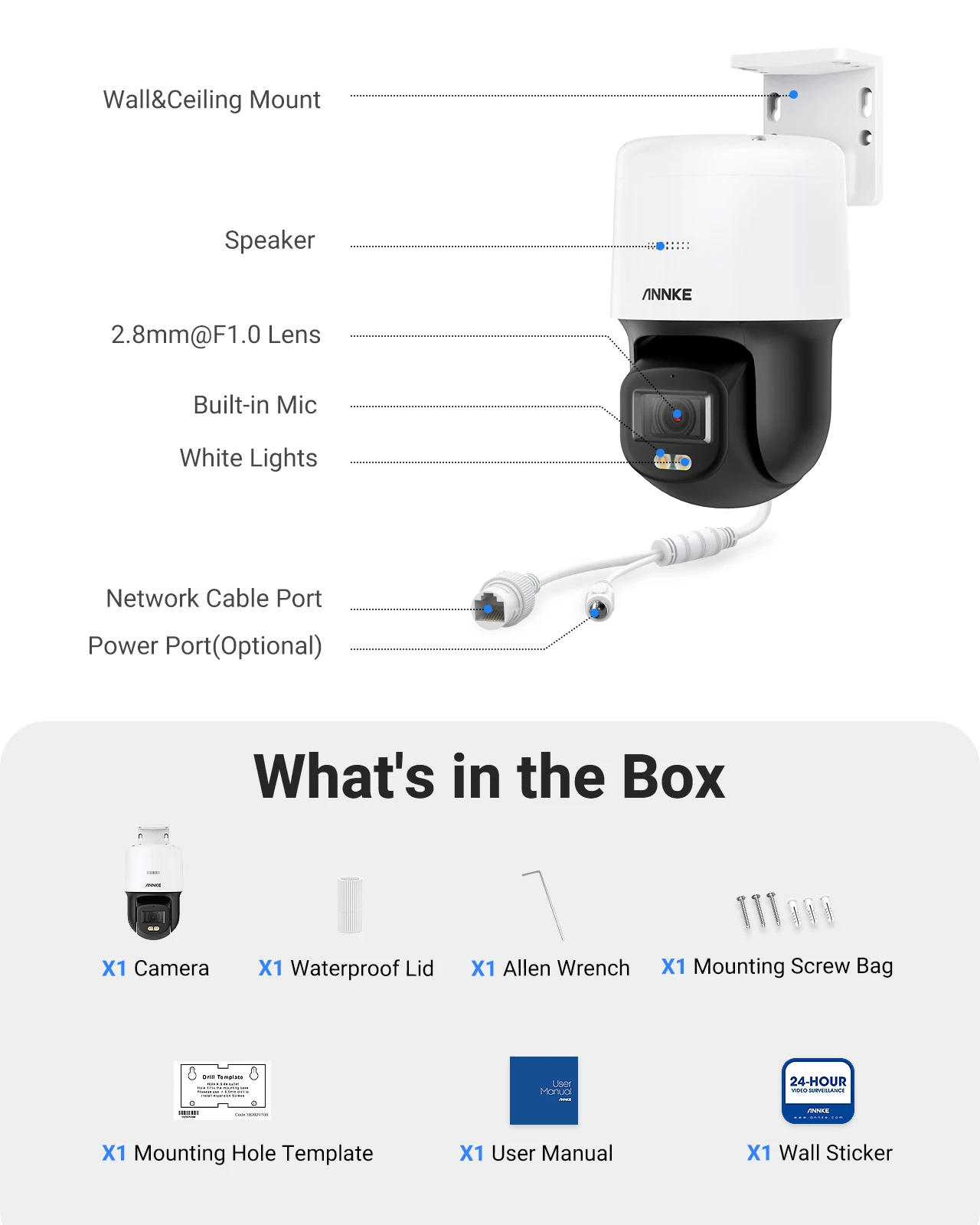 Imagem -05 - Annke 3k Full Color Rede ip Câmera Built-in Microfone e Alto-falante para em Tempo Real Áudio Segurança Câmera Ip66 Interior Exterior