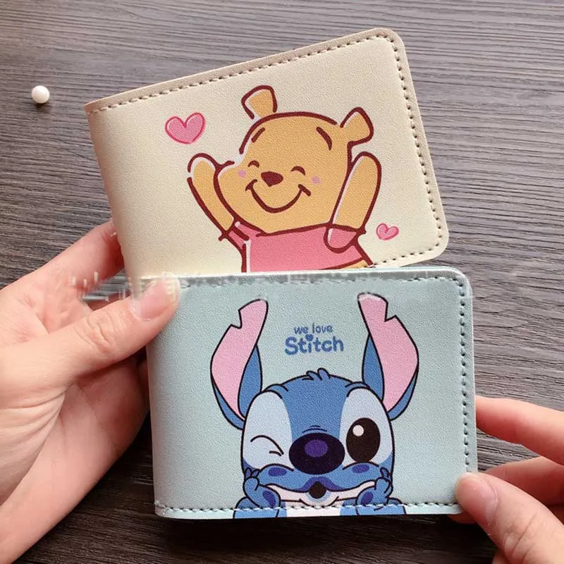 Funda de cuero de PU con estampado de Stitch para licencia de conducir, billetera con tarjetero, ideal para negocios, 6 Bits, Unisex