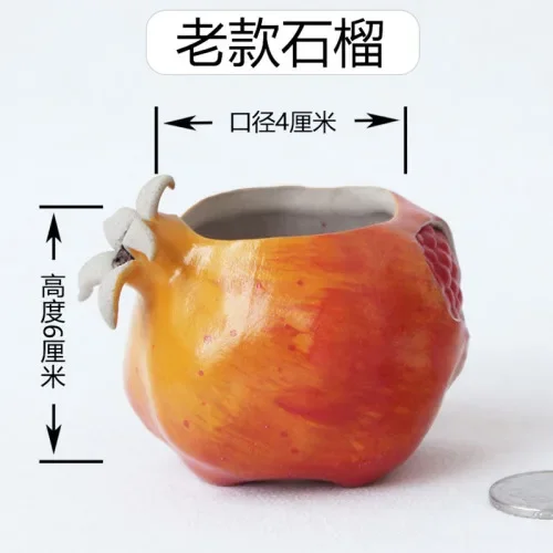 Pomegranate Stoneware Succulent Pot Ceramic Flower Vessels Vase Bonsai Ornaments Decoration Plant Pots Garden