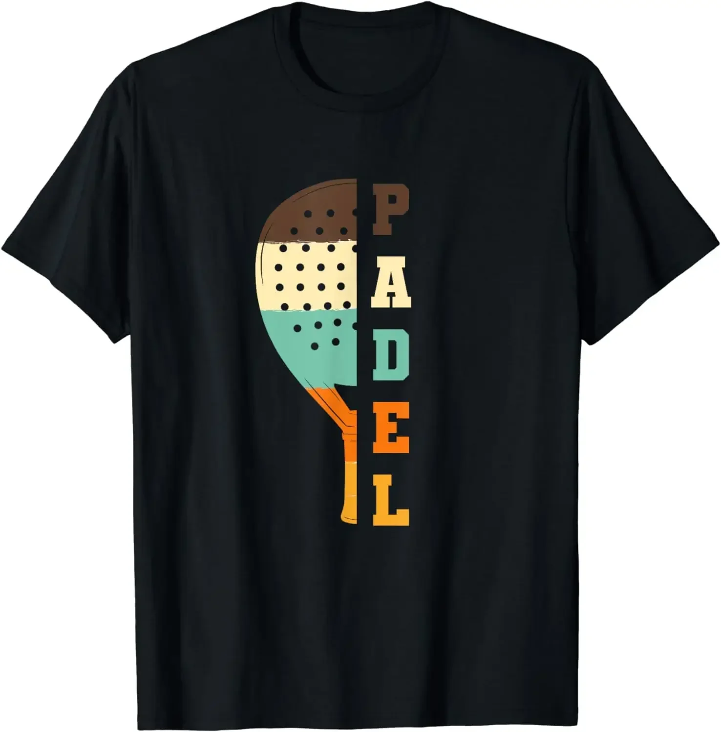 Padel Paddle Tennis Schläger Ball Vintage Farben T-Shirt Baumwolle Lässige Sport-Streetwear Paar-Kleidung Streetwear Herren T-Shirts