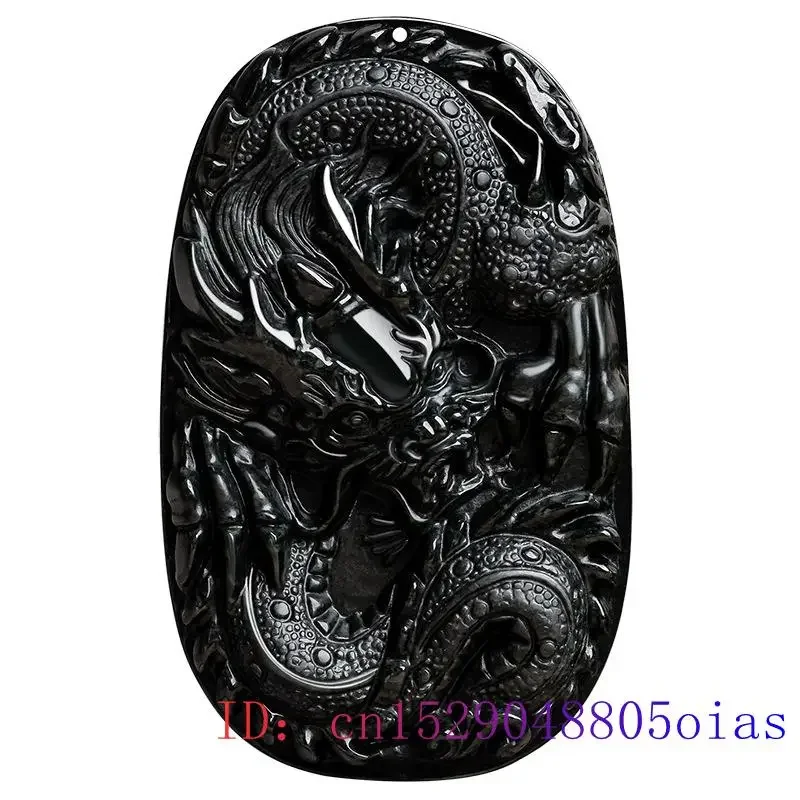 Burmese Jade Dragon Pendant Talismans Real Accessories Black Necklace Jewelry Emerald Jadeite Men Gemstones Natural Pendants