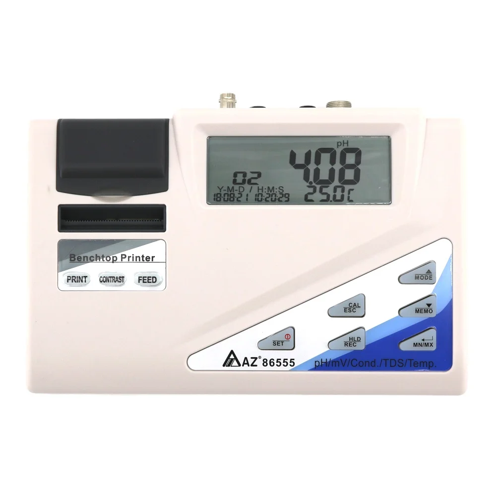 

AZ86555 Multiparameter Benchtop Water Quality Meter - PH/ ORP/ Conductivity/ TDS/ Salinity With Printer