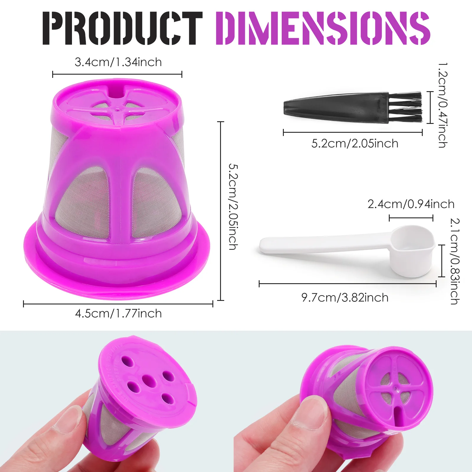 6 Pcs Reusable Coffee Capsule Stainless Steel Coffee Pod Filters Refillable Espresso Pod Capsules for 1.0/2.0 Coffee Machines