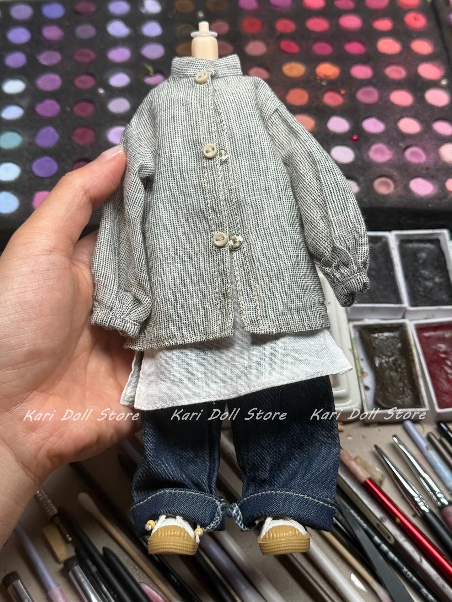 Kari Doll Clothes and skirts  2025Long sleeved shirt+sleeveless white shirt+pants for Landazz Landoudou ob22 ob24Doll