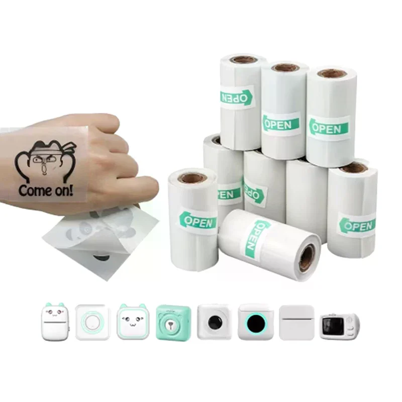 57mm Mini Photo Printer Thermal Paper Rolls Transparent Error Correction Sticker Label Receipt Bill For Peripage A6 Impresora