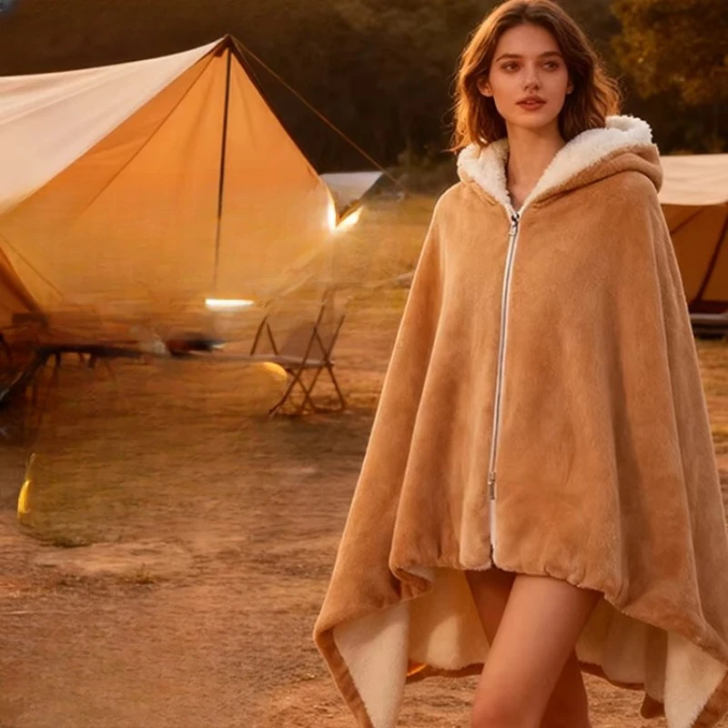 

Одеяло-шаль с электрическим подогревом 2025, портативная накидка с USB-подогревом для офисного сна и домашнего использования, уютный носимый плед для женщин и мужчин