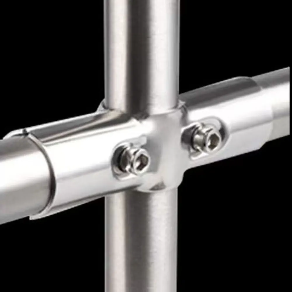1pcs 25mm Round Pipe Joint Stainless Steel Tube Connector Clothes Display Rack Rod Support Holder Fixed Clamp Furniture Hardware