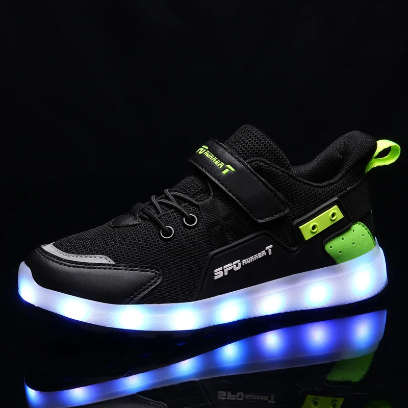 Children\'s Casual Shoes LED Lights Shoes Boys Mesh Breathable With Charging Holiday Activity Outdoor Girls Sneakers Lighting