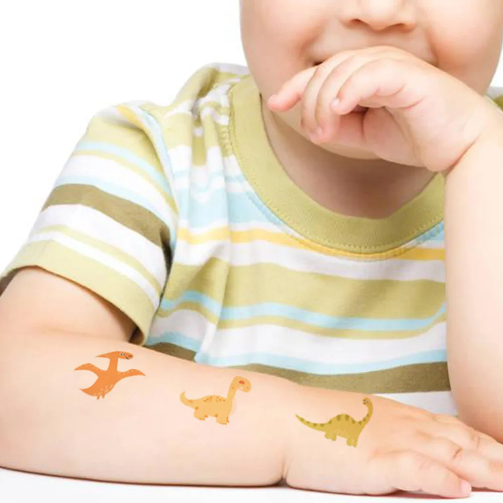 10pcs/pack Dinosaur Temporary Tattoo Sticker Removable Tattoos For Dinosaur Theme Birthday Party Decoration Favors Supplies