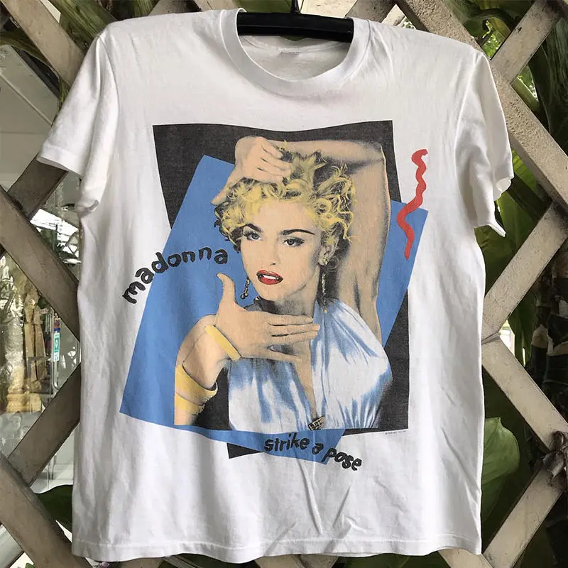 

Madonna Madonna Beauty Fashion Fashion Portrait Short Sleeve Vintage Street Men and Women T-shirt Cotton