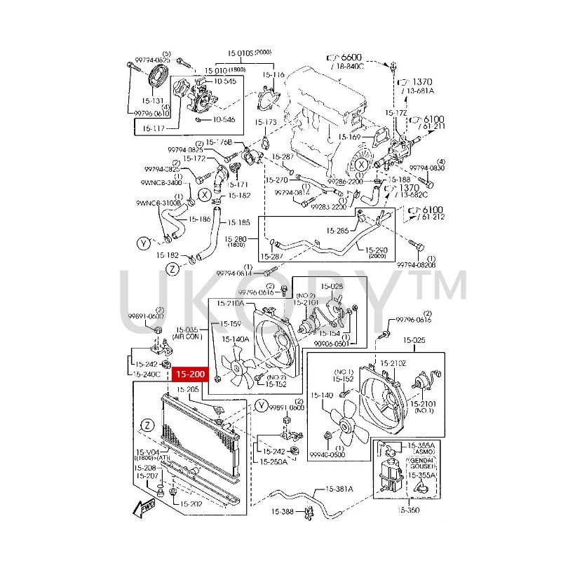 FP8815200AL1 FP8815200AL1 Suitable for Ma zd a 3-Star Cheng Engine water tank radiator assembly