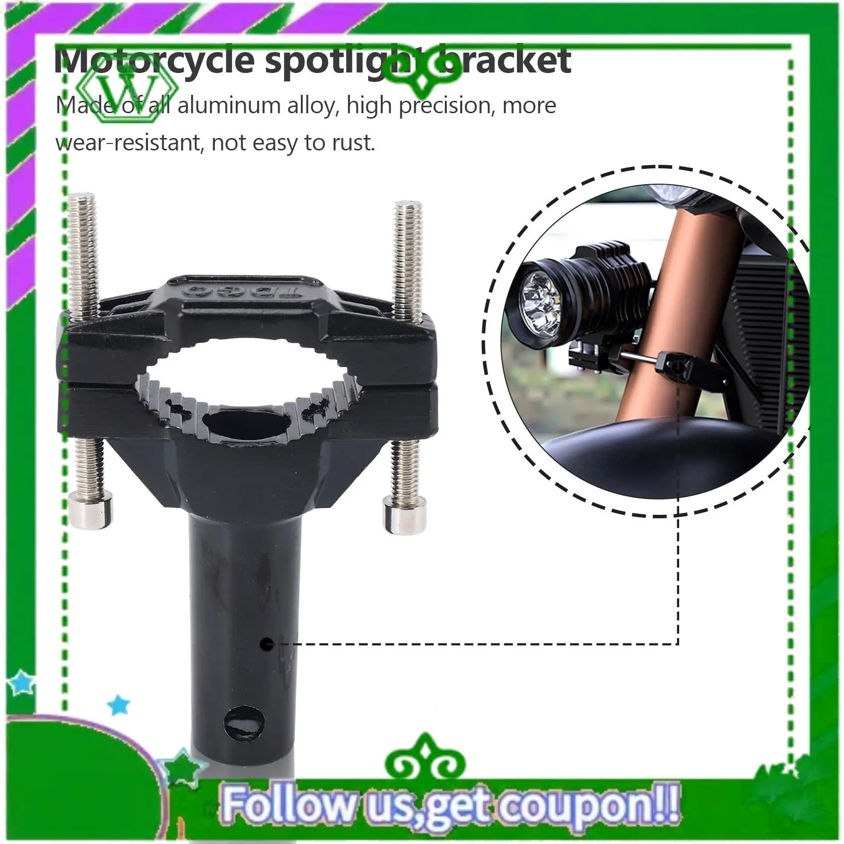

AC34-2Pcs Universal Mount Bracket For Motorcycle Bumper Headlight Stand Spotlight Extension Pole Frame Support Bracket