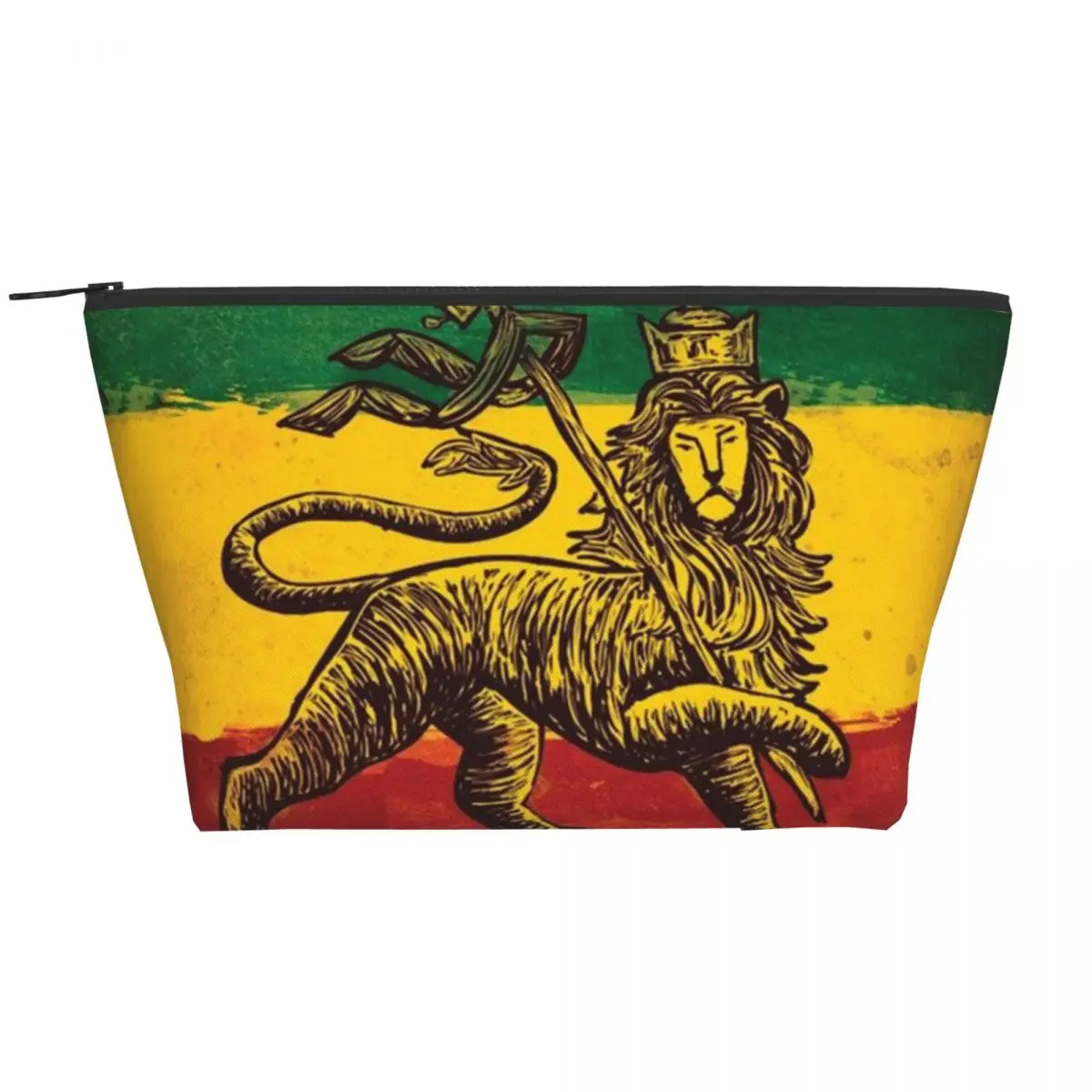 Rasta Flag Lion Of Judah Makeup Bag for Women Travel Cosmetic Organizer Cute Jamaica Rastafarian Reggae Storage Toiletry Bags