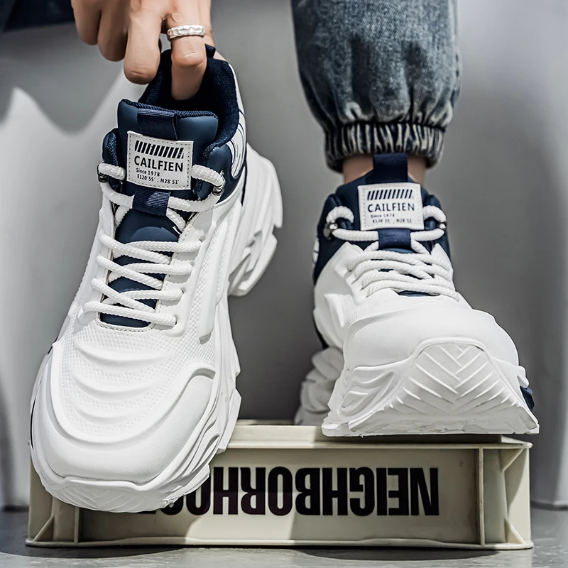 

Men Sneakers Outdoor Casual Shoes New Non Slip Vulcanized Shoes Soft Sole Walking Shoe Lace-up High Top Men Shoes Tenis Hombres