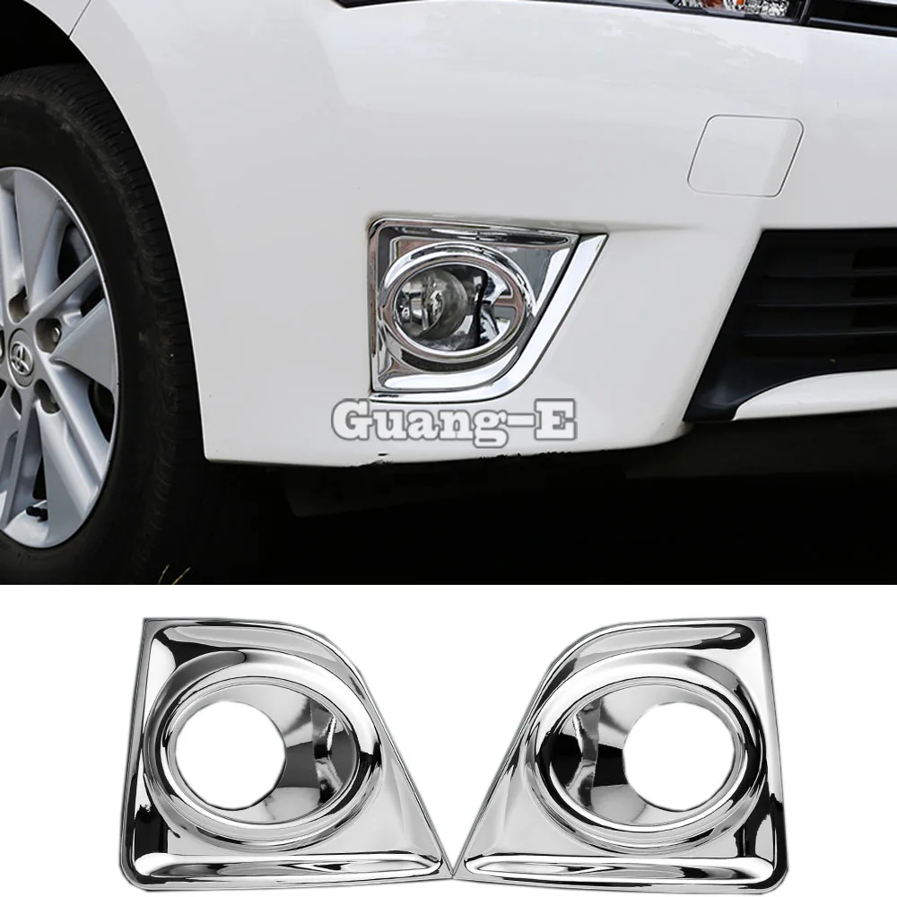 

Head Front Fog Light Lamp Frame Stick ABS Chrome Cover Trim Panel 2pcs For Toyota Corolla Altis 2014 2015 2016