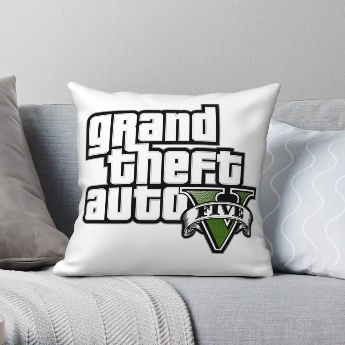 

Квадратная подушка GTA5, искусственная Полиэстеровая льняная бархатная креативная Декоративная Подушка на молнии, чехол для диванной подушки